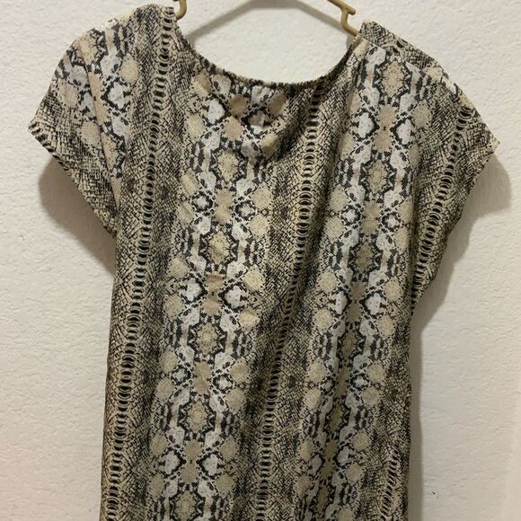 Como Vintage Wrap Snake Skin Blouse size L - Picture 5 of 8
